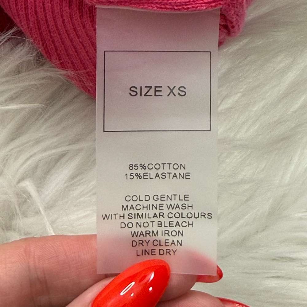 NWT Maniere De Voir Pink Ribbed Contour Crop Top - Picture 13 of 13